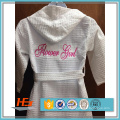 Hotel White Poly Cotton Women Hooded Waffle Bathrobe